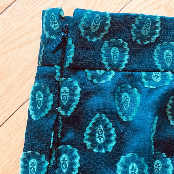 CHLOE Silk Embroidered Jacquard Pants - Picture 7 of 13